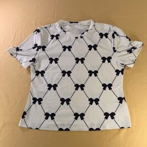 SHEIN Inawly women’s T-shirt, size, extra large, white and black bowtie print